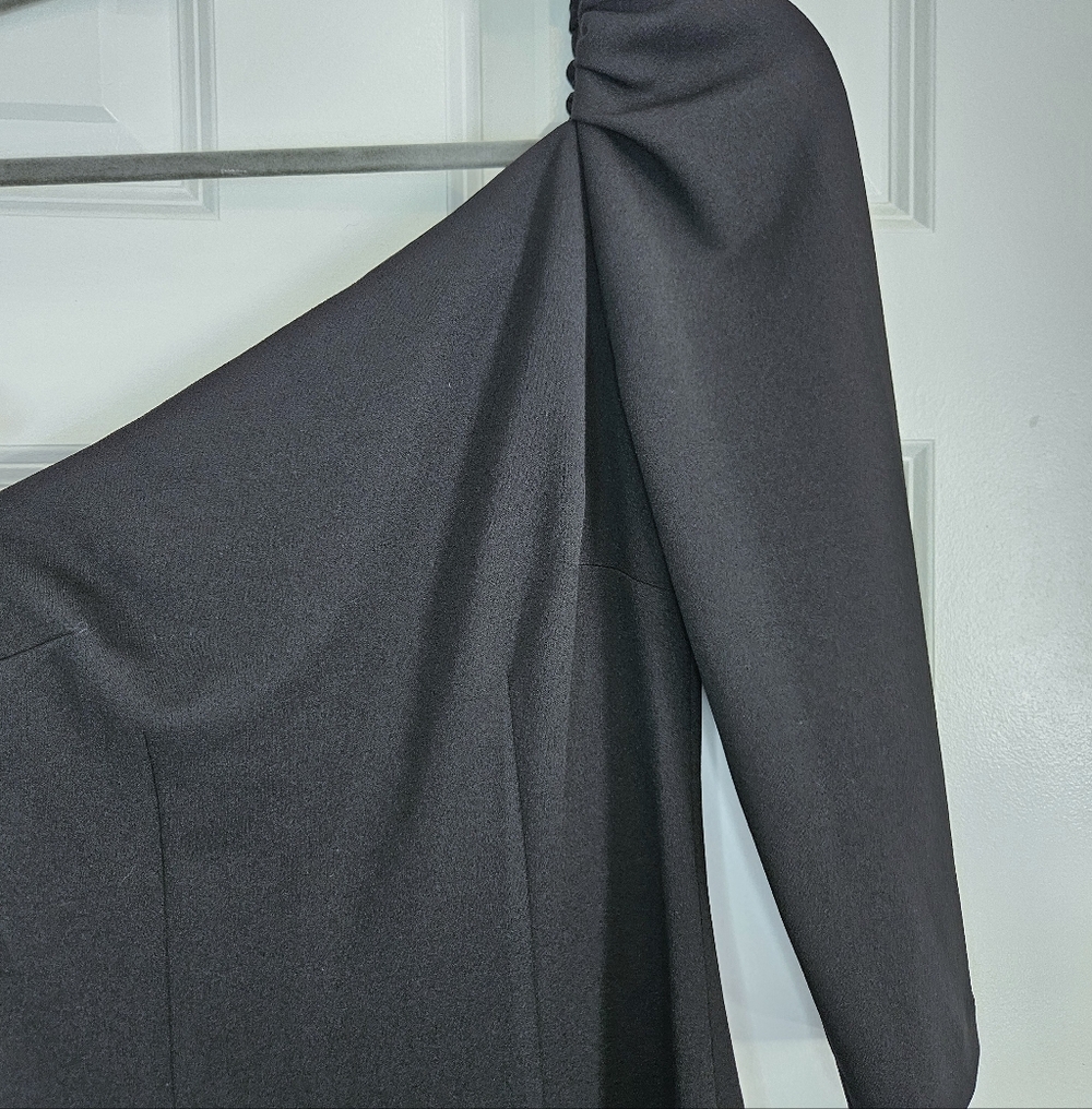 Trina Turk One Shoulder Fancy LBD Little Black Dress XS 2 - Picture 7 of 7